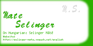mate selinger business card